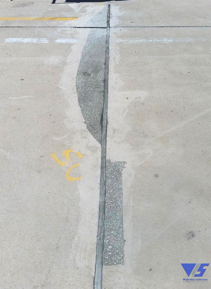 Deteriorated concrete joints at Distribution Facility completed by Waterstop Solutions