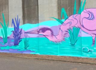 Art Work on Green Hill Reservoir wall
