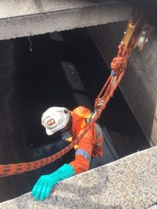 Concrete leak sealing injection work - Confined Space - WWTP