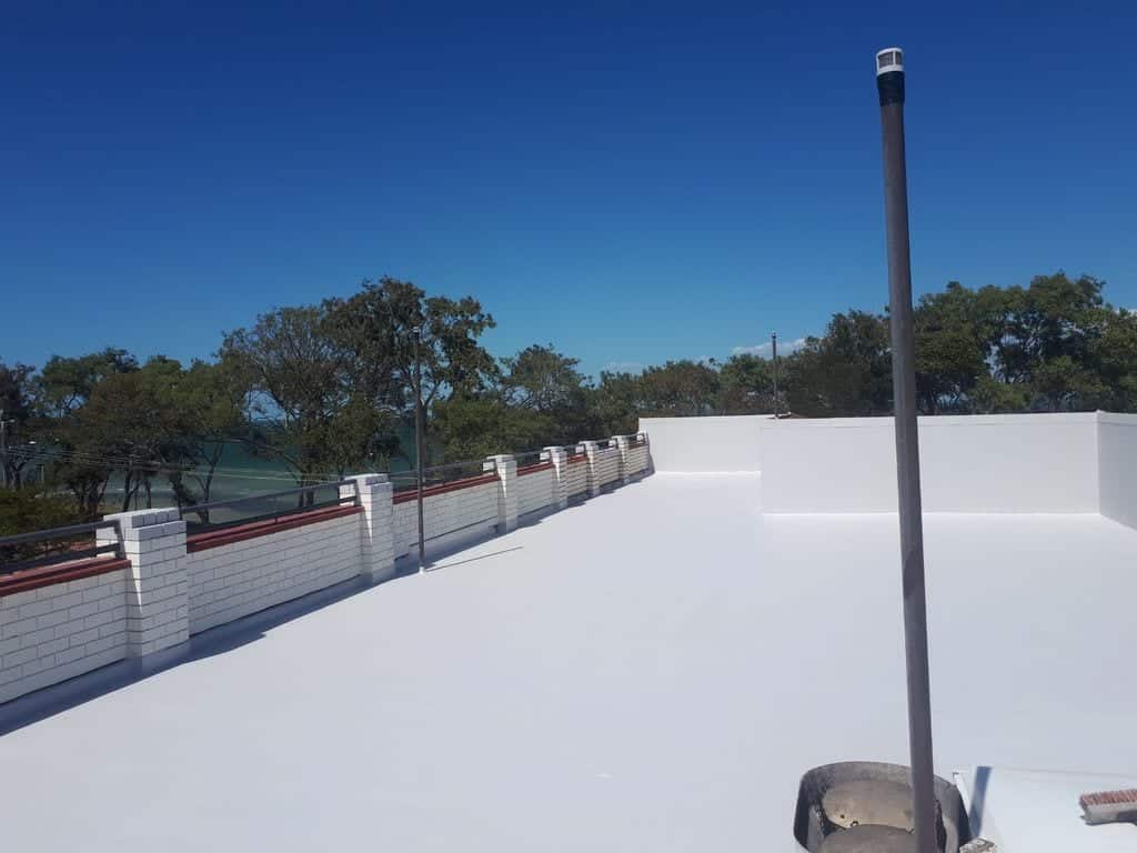 Leaking rooftop membrane installation and remedial waterproofing by Waterstop Solutions at Bribie Island Queensland