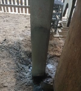 Concrete repair of concrete stilt - concrete stump - Waterstop Solutions