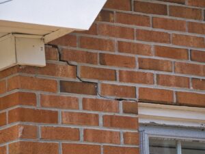 subsidence crack in brick wall example
