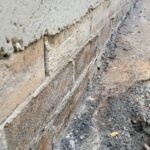 Slab edge exposed for membrane and vapour barrier rectification - Waterstop Solutions