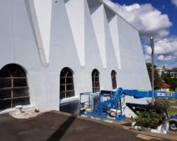 Leak remediation of church nearing completion
